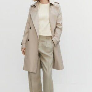MANGO Polana Waterproof Double-breasted Trench Coat (NWT, women XS)